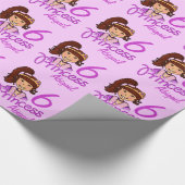プリンセスの女の子のダークヘア名の年齢の誕生日ラップ ラッピングペーパー (角)