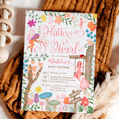 プリンセスの妖精キノコの花シックな赤ちゃんシャワー 招待状