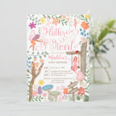 プリンセスの妖精キノコの花シックな赤ちゃんシャワー 招待状 (スタンド正面)