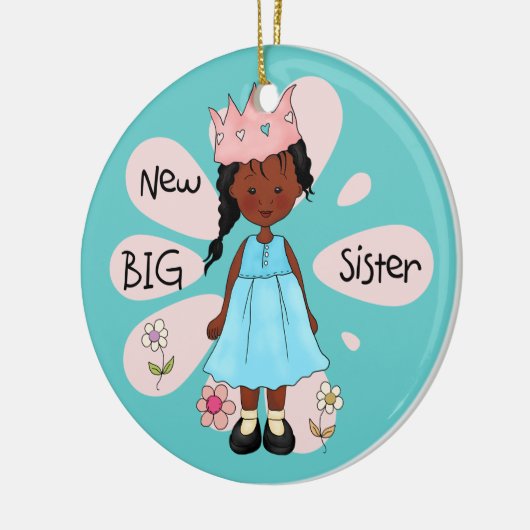 プリンセスの姉のアフリカ系アメリカ人 セラミックオーナメント (左)