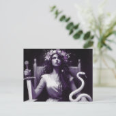 プリンセスの戦士と彼女のペットのスネークパープルブラック ポストカード (スタンド正面)