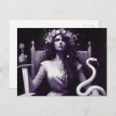 プリンセスの戦士と彼女のペットのスネークパープルブラック ポストカード (正面/裏面)