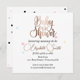 プリンセスの招待状にぴったりな星と水玉 招待状