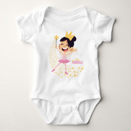 プリンセスの星、魔法の願い ベビーボディスーツ (正面)