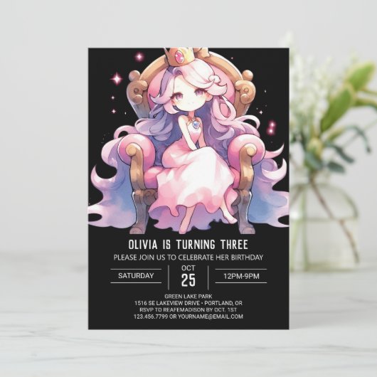 プリンセスの楽しい誕生日 招待状 (スタンド正面)