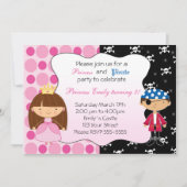 プリンセスの海賊子供の誕生日のパーティの招待状 招待状 (正面)