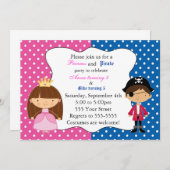 プリンセスの海賊招待状の子供の誕生日のパーティー 招待状 (正面/裏面)