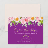 プリンセスの特別な日を予告しよう ロイヤルパープル フラワー キンセアニエラ カード (正面/裏面)