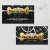 プリンセスの犬犬の心配の獣医の歩行者の骨の金ゴールド 名刺 (正面/裏面)