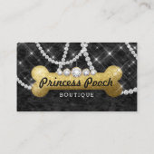 プリンセスの犬犬の心配の獣医の歩行者の骨の金ゴールド 名刺 (裏面)