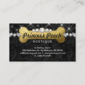 プリンセスの犬犬の心配の獣医の歩行者の骨の金ゴールド 名刺 (正面)