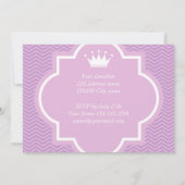 プリンセスの王冠が付いたピンクのベビーシャワー招待状 招待状 (裏面)