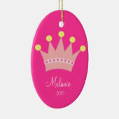 プリンセスの王冠のパーソナライズなクリスマスのオーナメント セラミックオーナメント (右)