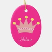 プリンセスの王冠のパーソナライズなクリスマスのオーナメント セラミックオーナメント (裏面)