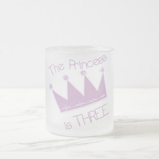 プリンセスの王冠の第3誕生日のTシャツおよびギフト フロストグラスマグカップ (中央)