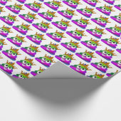 プリンセスの王冠の虹のEmojiのウンチ ラッピングペーパー (角)