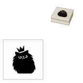 プリンセスの王冠をかぶった黒猫 ラバースタンプ (押印)