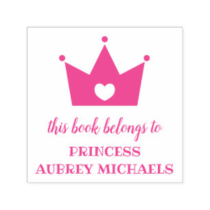プリンセスの王冠-この本はに属します セルフインキングスタンプ