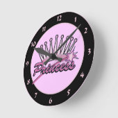 プリンセスの王冠 ラウンド壁時計 (傾斜)