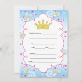 プリンセスの蝶招待状は記入します 招待状 (正面)