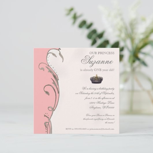 プリンセスの誕生会の女の子を立派に祝って下さい 招待状 (スタンド正面)
