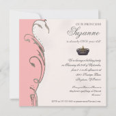 プリンセスの誕生会の女の子を立派に祝って下さい 招待状 (正面)