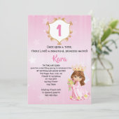 プリンセスの誕生会の招待のテンプレート 招待状 (スタンド正面)