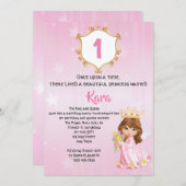 プリンセスの誕生会の招待のテンプレート 招待状 (正面/裏面)