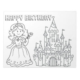 プリンセスの誕生日おめでとうぬりえ ノートパッド