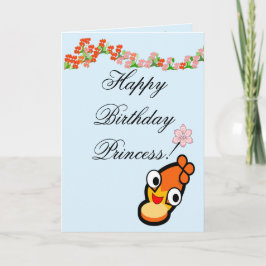 プリンセスの誕生日おめでとう かわいい顔のカード サンキューカード