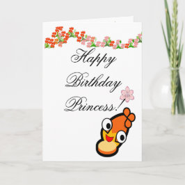 プリンセスの誕生日おめでとう かわいい顔のカード サンキューカード