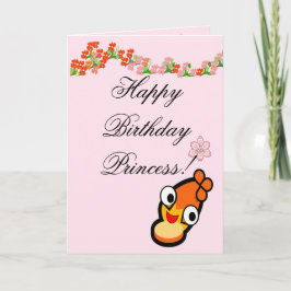 プリンセスの誕生日おめでとう かわいい顔のカード サンキューカード