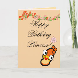 プリンセスの誕生日おめでとう かわいい顔のカード サンキューカード