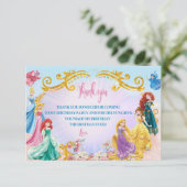 プリンセスの誕生日お礼カード一覧 サンキューカード (スタンド正面)