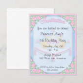 プリンセスの誕生日の招待状の発表 招待状 (正面/裏面)