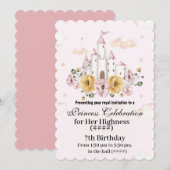 プリンセスの誕生日の招待状 招待状 (正面/裏面)