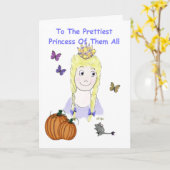 プリンセスの誕生日の挨拶状 カード (黄色い花)