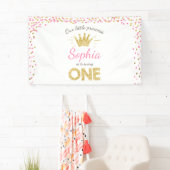 プリンセスの誕生日の旗の王室のなピンクおよび金ゴールドの女の子 横断幕 (インサイチュ)