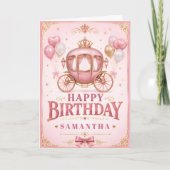 プリンセスの誕生日を祝う馬車 カード (正面)