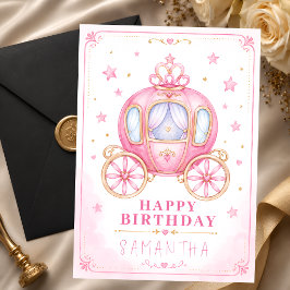 プリンセスの誕生日を祝う馬車 カード