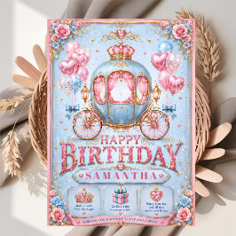 プリンセスの誕生日を祝う馬車 カード