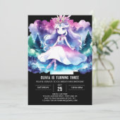 プリンセスの誕生日パーティーの印刷可能テンプレート 招待状 (スタンド正面)