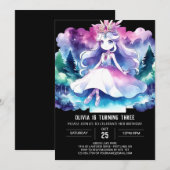 プリンセスの誕生日パーティーの印刷可能テンプレート 招待状 (正面/裏面)