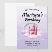 プリンセスの誕生日パーティーの招待状 プリンセス 招待状 (正面/裏面)