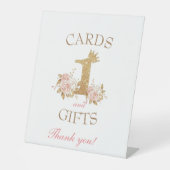 プリンセスの誕生日パーティーカードとギフトサイン 台座サイン (正面)