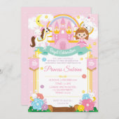 プリンセスの誕生日パーティー招待状 招待状 (正面/裏面)