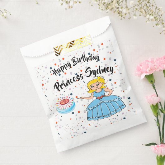 プリンセスの誕生日パーティー フェイバーバッグ (封をした状態)