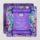 プリンセスの誕生日パーティー 招待状 (正面/裏面)