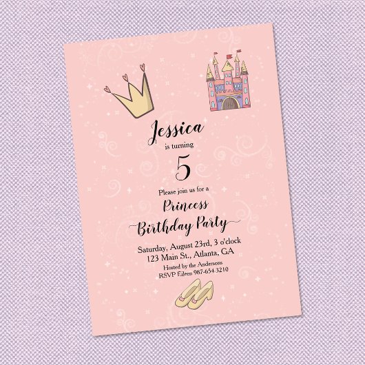 プリンセスの誕生日プレイキャッスル 招待状