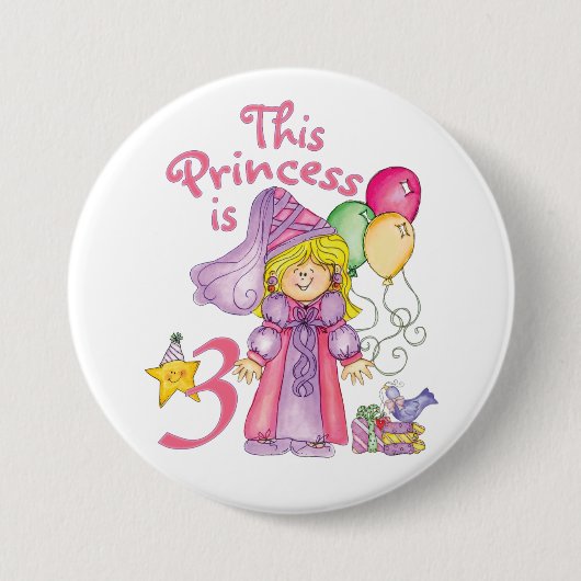 プリンセスの誕生日ボタン 缶バッジ (正面)